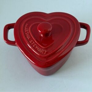 Martha Stewart Heart Cocottes Stoneware - Red